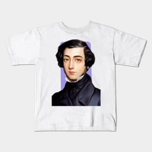 French Philosopher Alexis de Tocqueville illustration Kids T-Shirt